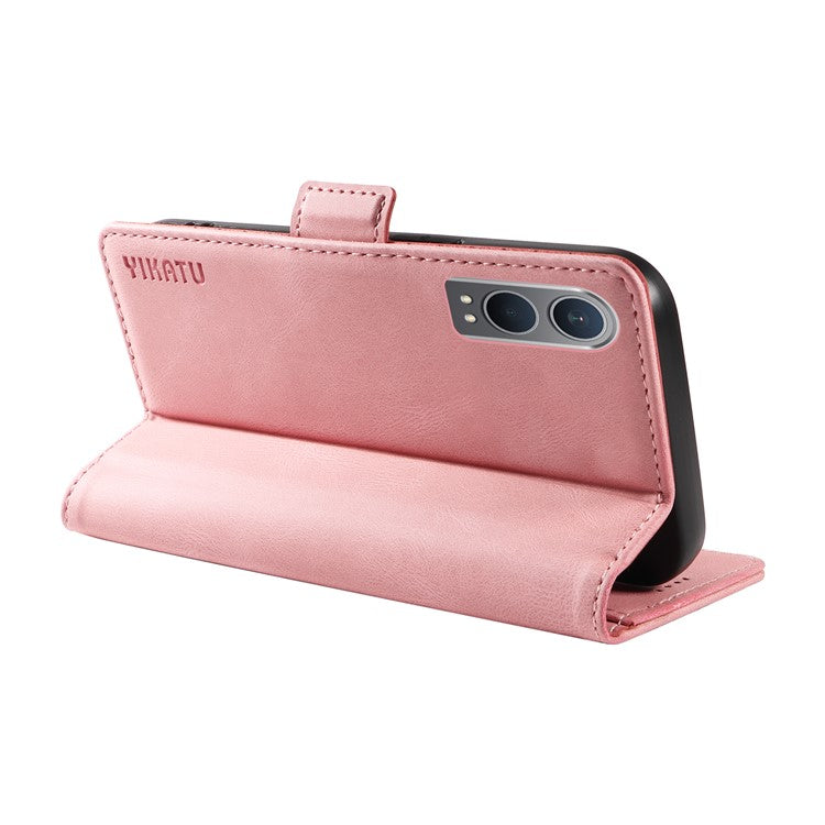 YIKATU YK-005 For OnePlus Nord CE4 Lite 5G / Oppo K12x 5G (China) Case PU Leather Phone Cover Stand Card Slots - Pink