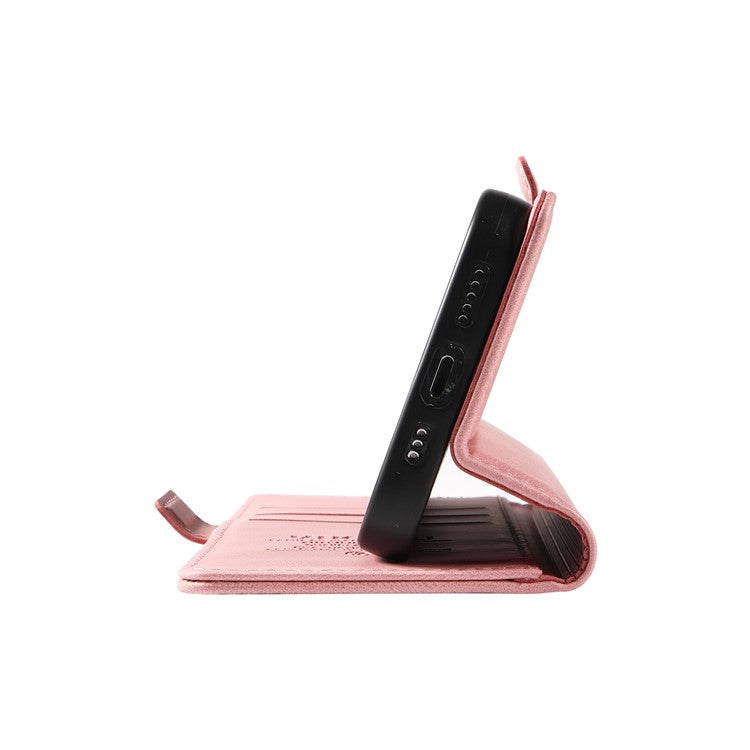 YIKATU YK-005 For OnePlus Nord CE4 Lite 5G / Oppo K12x 5G (China) Case PU Leather Phone Cover Stand Card Slots - Pink