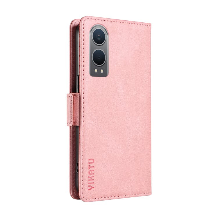 YIKATU YK-005 For OnePlus Nord CE4 Lite 5G / Oppo K12x 5G (China) Case PU Leather Phone Cover Stand Card Slots - Pink