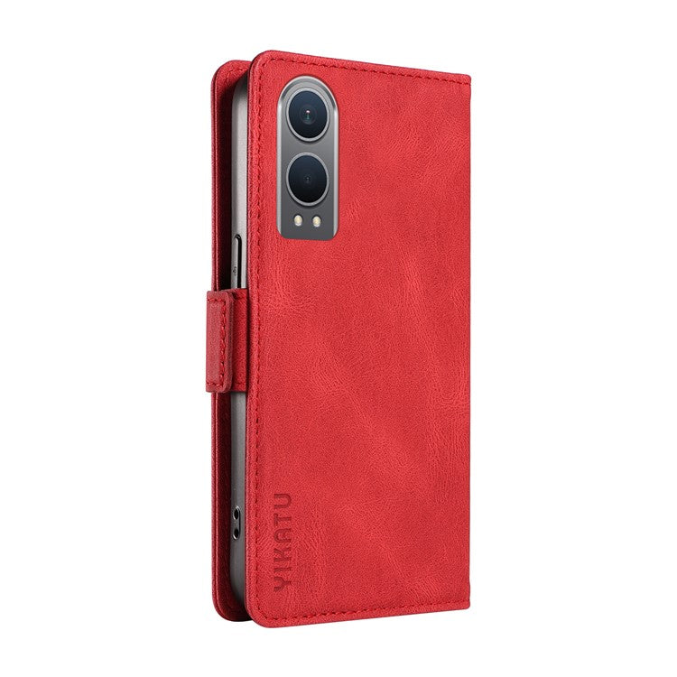 YIKATU YK-005 For OnePlus Nord CE4 Lite 5G / Oppo K12x 5G (China) Case PU Leather Phone Cover Stand Card Slots - Red