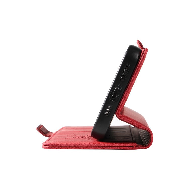 YIKATU YK-005 For Oppo Reno12 F 4G Case PU Leather Skin-touch Phone Cover Folding Stand - Red