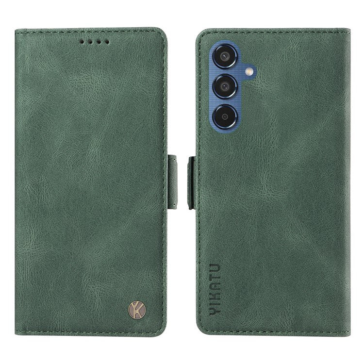 YIKATU YK-005 For Samsung Galaxy M35 5G Case PU Leather Wallet Phone Cover Skin Touch Feeling - Green