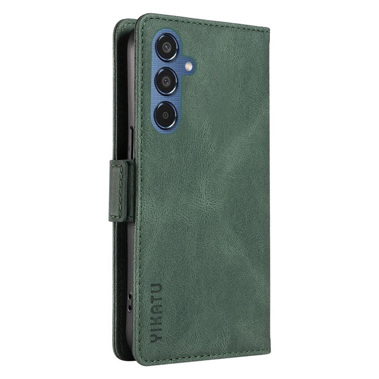 YIKATU YK-005 For Samsung Galaxy M35 5G Case PU Leather Wallet Phone Cover Skin Touch Feeling - Green