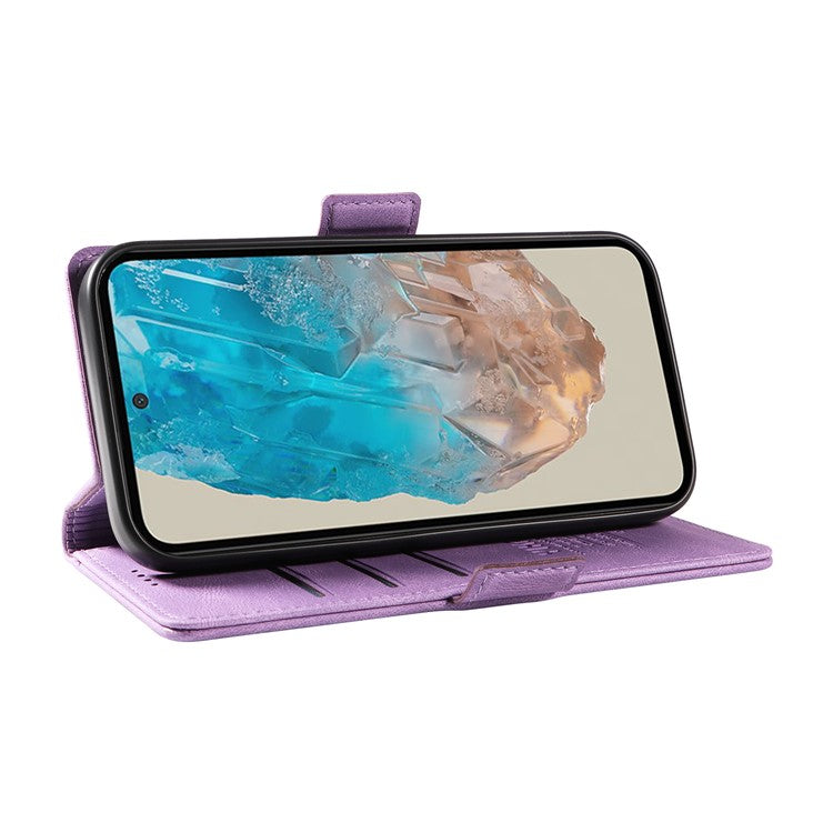 YIKATU YK-005 For Samsung Galaxy M35 5G Case PU Leather Wallet Phone Cover Skin Touch Feeling - Purple