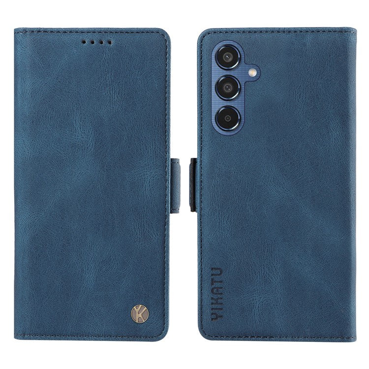 YIKATU YK-005 For Samsung Galaxy M35 5G Case PU Leather Wallet Phone Cover Skin Touch Feeling - Blue