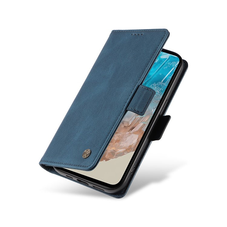 YIKATU YK-005 For Samsung Galaxy M35 5G Case PU Leather Wallet Phone Cover Skin Touch Feeling - Blue
