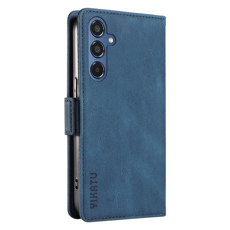 YIKATU YK-005 For Samsung Galaxy M35 5G Case PU Leather Wallet Phone Cover Skin Touch Feeling - Blue