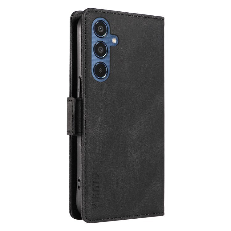 YIKATU YK-005 For Samsung Galaxy M35 5G Case PU Leather Wallet Phone Cover Skin Touch Feeling - Black