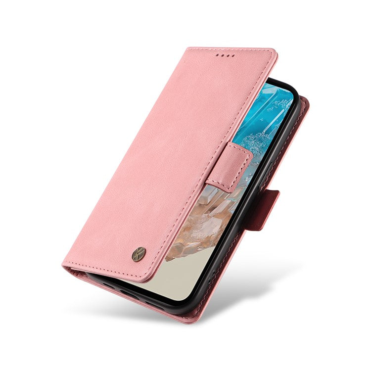 YIKATU YK-005 For Samsung Galaxy M35 5G Case PU Leather Wallet Phone Cover Skin Touch Feeling - Pink