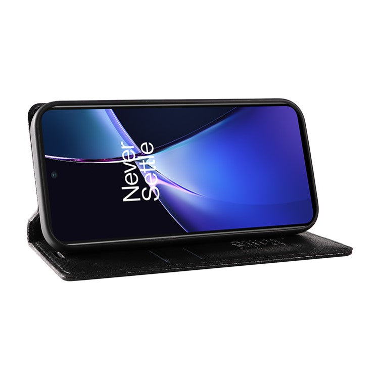 YIKATU YK-006 For OnePlus Nord CE4 Lite 5G / Oppo K12x 5G (China) Case Folio Magnetic Closure Leather Phone Cover - Black