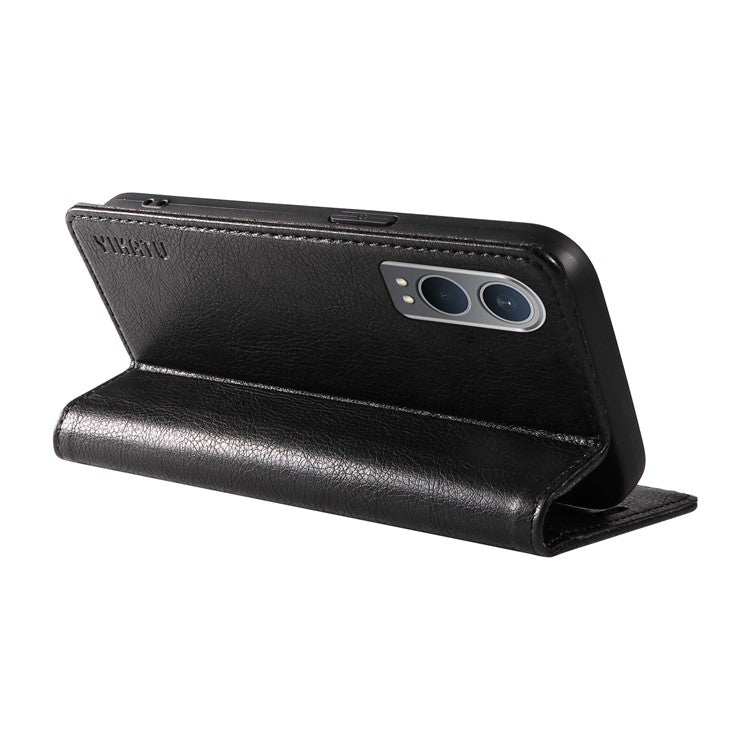 YIKATU YK-006 For OnePlus Nord CE4 Lite 5G / Oppo K12x 5G (China) Case Folio Magnetic Closure Leather Phone Cover - Black