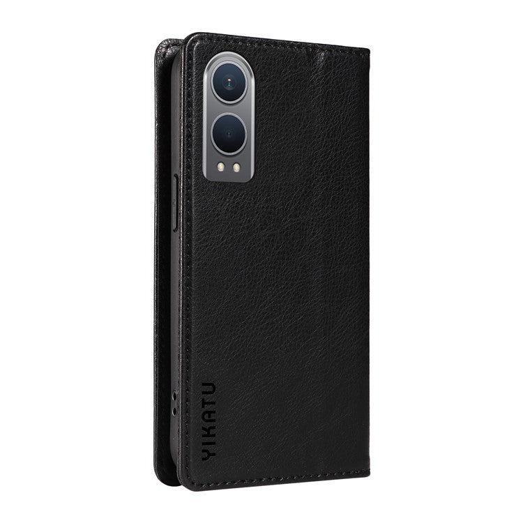 YIKATU YK-006 For OnePlus Nord CE4 Lite 5G / Oppo K12x 5G (China) Case Folio Magnetic Closure Leather Phone Cover - Black