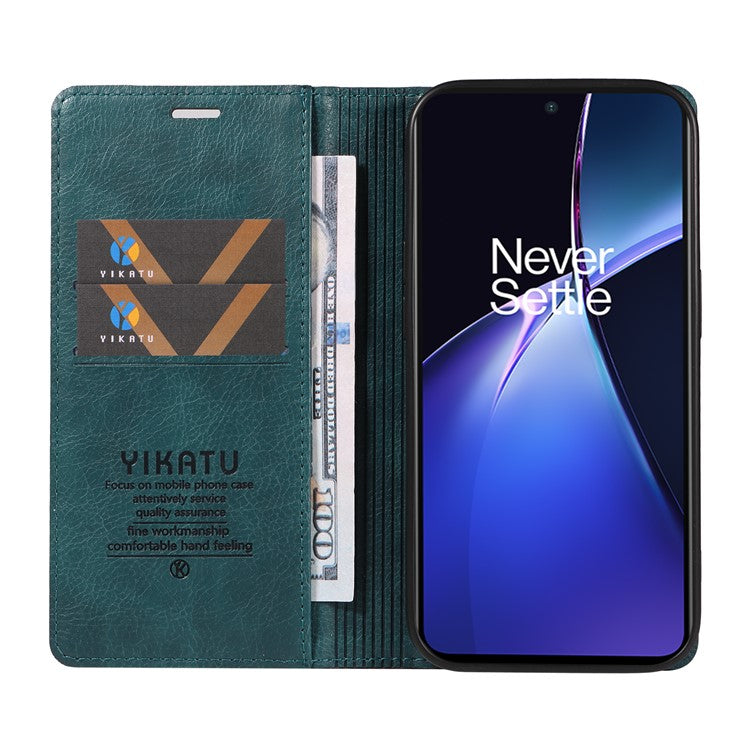 YIKATU YK-006 For OnePlus Nord CE4 Lite 5G / Oppo K12x 5G (China) Case Folio Magnetic Closure Leather Phone Cover - Blue