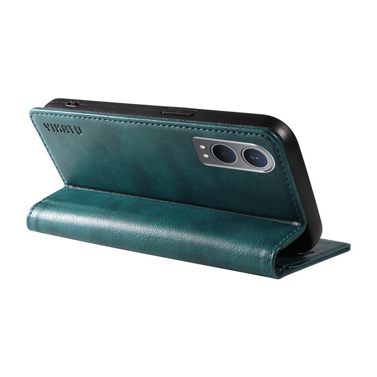 YIKATU YK-006 For OnePlus Nord CE4 Lite 5G / Oppo K12x 5G (China) Case Folio Magnetic Closure Leather Phone Cover - Blue