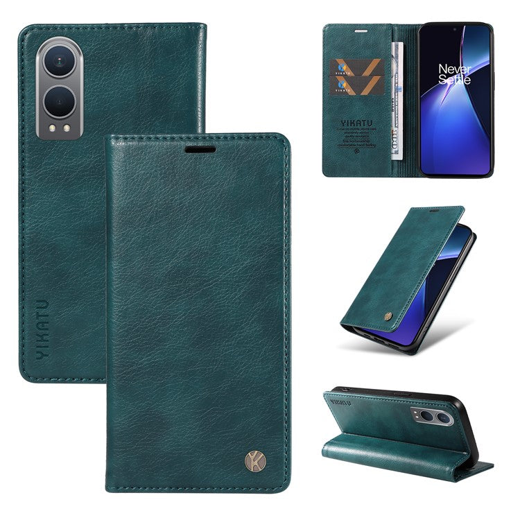YIKATU YK-006 For OnePlus Nord CE4 Lite 5G / Oppo K12x 5G (China) Case Folio Magnetic Closure Leather Phone Cover - Blue
