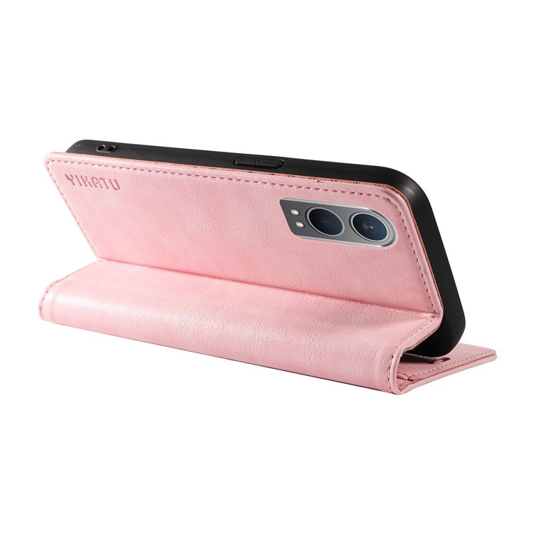 YIKATU YK-006 For OnePlus Nord CE4 Lite 5G / Oppo K12x 5G (China) Case Folio Magnetic Closure Leather Phone Cover - Pink