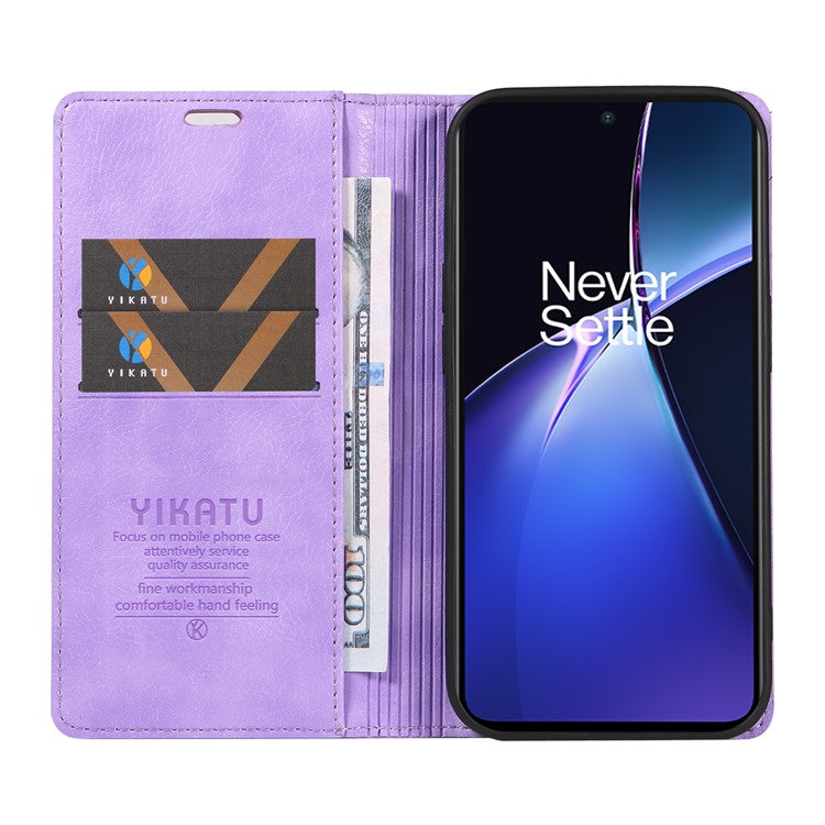 YIKATU YK-006 For OnePlus Nord CE4 Lite 5G / Oppo K12x 5G (China) Case Folio Magnetic Closure Leather Phone Cover - Purple