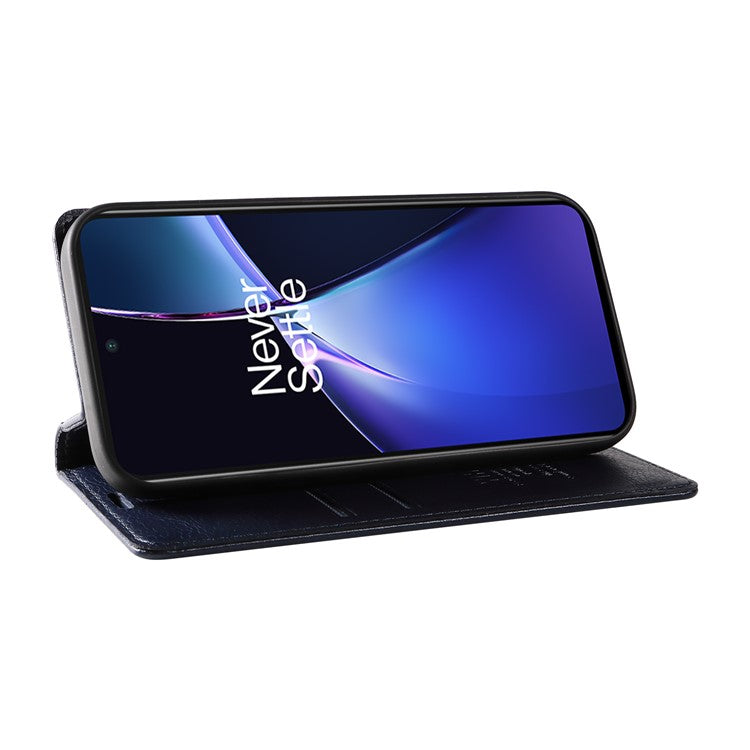 YIKATU YK-006 For OnePlus Nord CE4 Lite 5G / Oppo K12x 5G (China) Case Folio Magnetic Closure Leather Phone Cover - Navy Blue