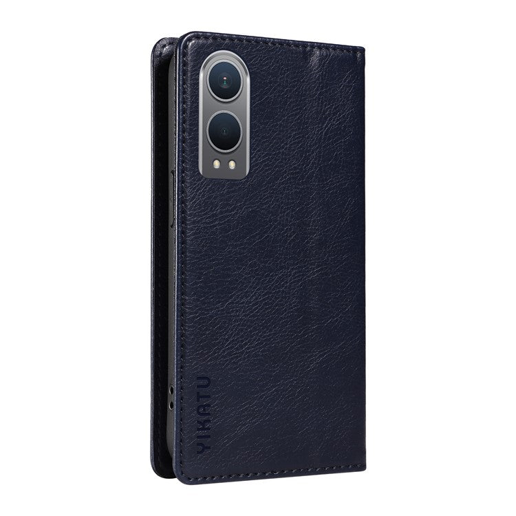 YIKATU YK-006 For OnePlus Nord CE4 Lite 5G / Oppo K12x 5G (China) Case Folio Magnetic Closure Leather Phone Cover - Navy Blue