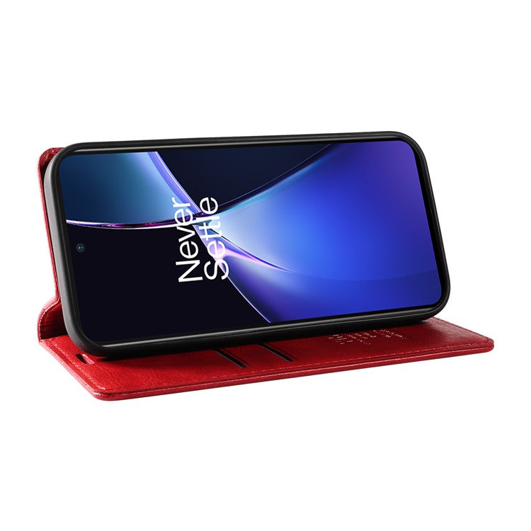YIKATU YK-006 For OnePlus Nord CE4 Lite 5G / Oppo K12x 5G (China) Case Folio Magnetic Closure Leather Phone Cover - Red