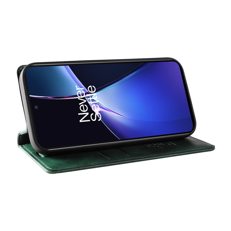 YIKATU YK-006 For OnePlus Nord CE4 Lite 5G / Oppo K12x 5G (China) Case Folio Magnetic Closure Leather Phone Cover - Green