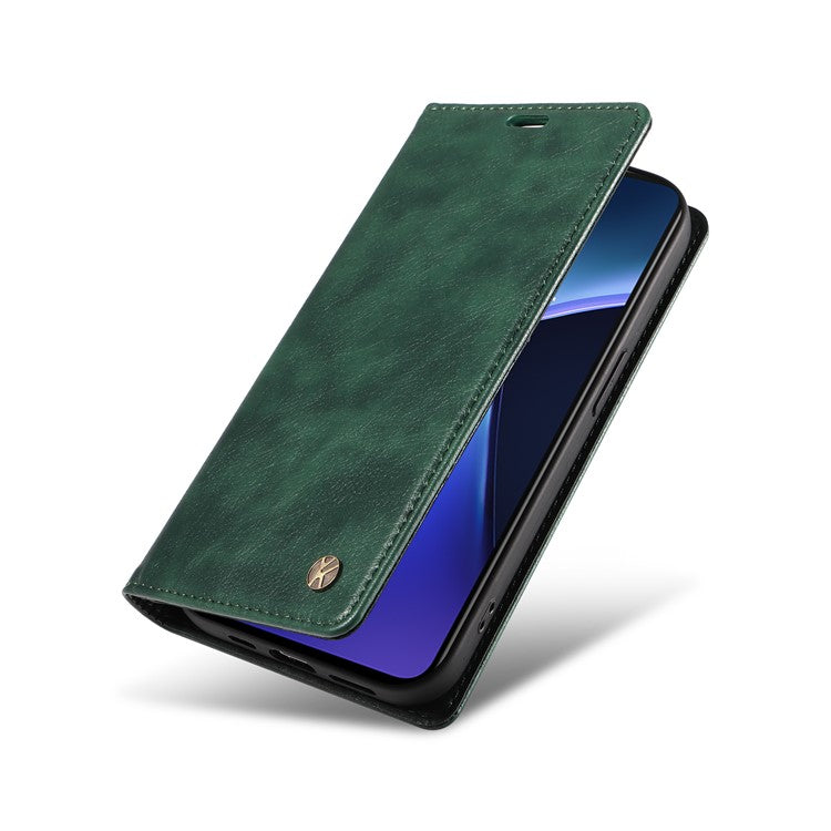 YIKATU YK-006 For OnePlus Nord CE4 Lite 5G / Oppo K12x 5G (China) Case Folio Magnetic Closure Leather Phone Cover - Green