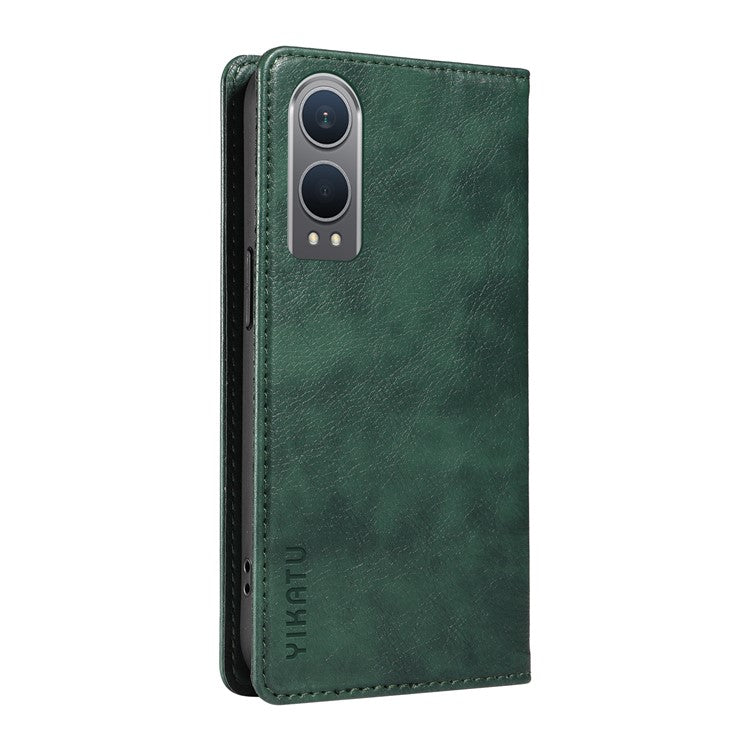 YIKATU YK-006 For OnePlus Nord CE4 Lite 5G / Oppo K12x 5G (China) Case Folio Magnetic Closure Leather Phone Cover - Green