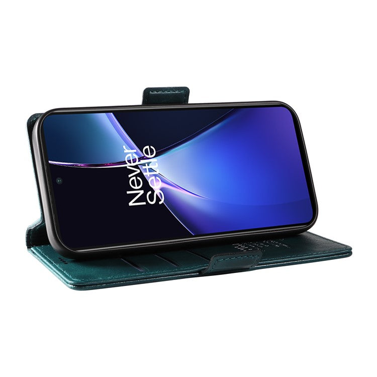 YIKATU YK-007 For OnePlus Nord CE4 Lite 5G / Oppo K12x 5G (China) Wallet Case Litchi Grain Leather Phone Protective Cover - Green