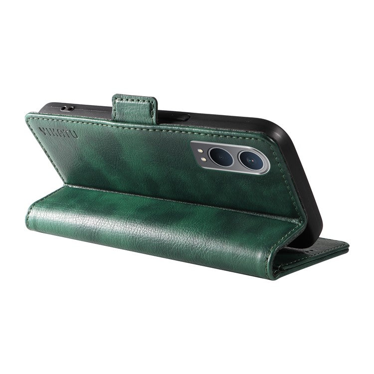 YIKATU YK-007 For OnePlus Nord CE4 Lite 5G / Oppo K12x 5G (China) Wallet Case Litchi Grain Leather Phone Protective Cover - Green
