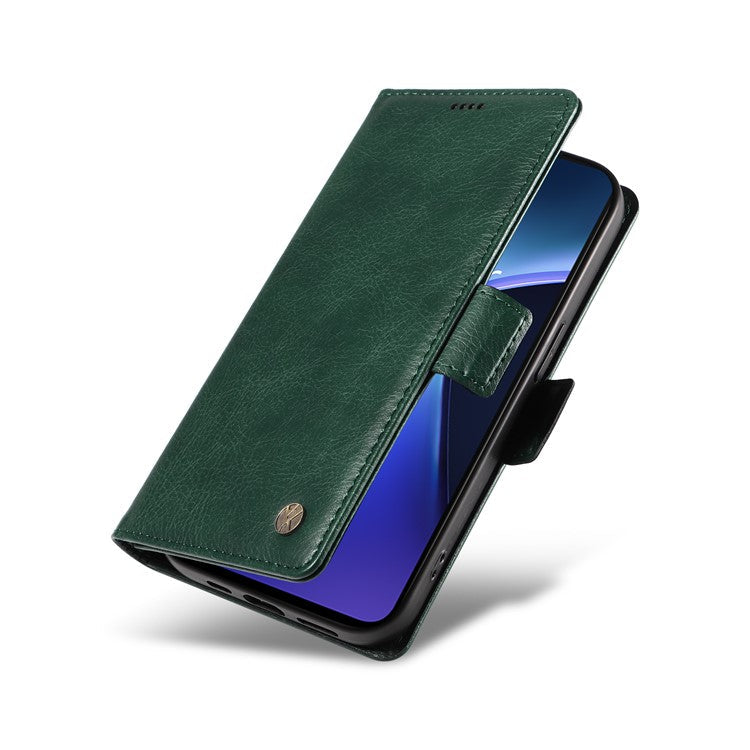 YIKATU YK-007 For OnePlus Nord CE4 Lite 5G / Oppo K12x 5G (China) Wallet Case Litchi Grain Leather Phone Protective Cover - Green