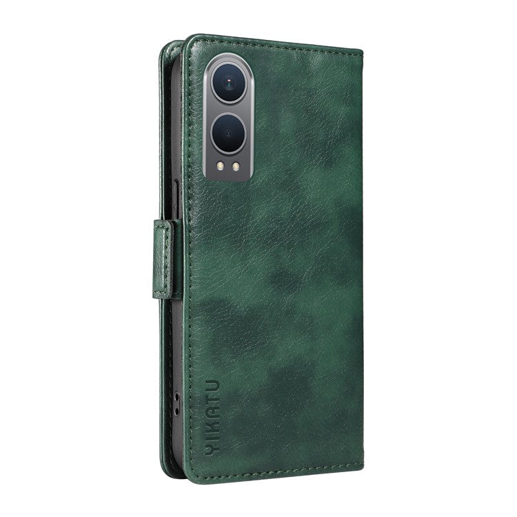 YIKATU YK-007 For OnePlus Nord CE4 Lite 5G / Oppo K12x 5G (China) Wallet Case Litchi Grain Leather Phone Protective Cover - Green