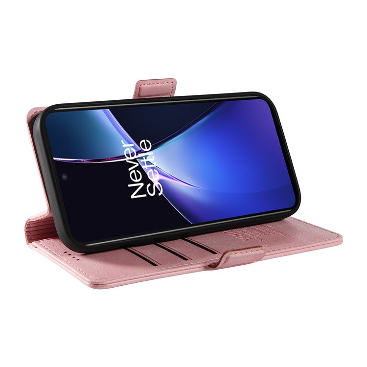 YIKATU YK-007 For OnePlus Nord CE4 Lite 5G / Oppo K12x 5G (China) Wallet Case Litchi Grain Leather Phone Protective Cover - Pink