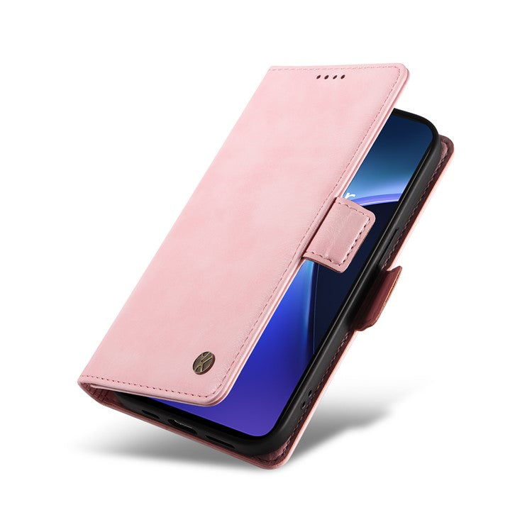 YIKATU YK-007 For OnePlus Nord CE4 Lite 5G / Oppo K12x 5G (China) Wallet Case Litchi Grain Leather Phone Protective Cover - Pink