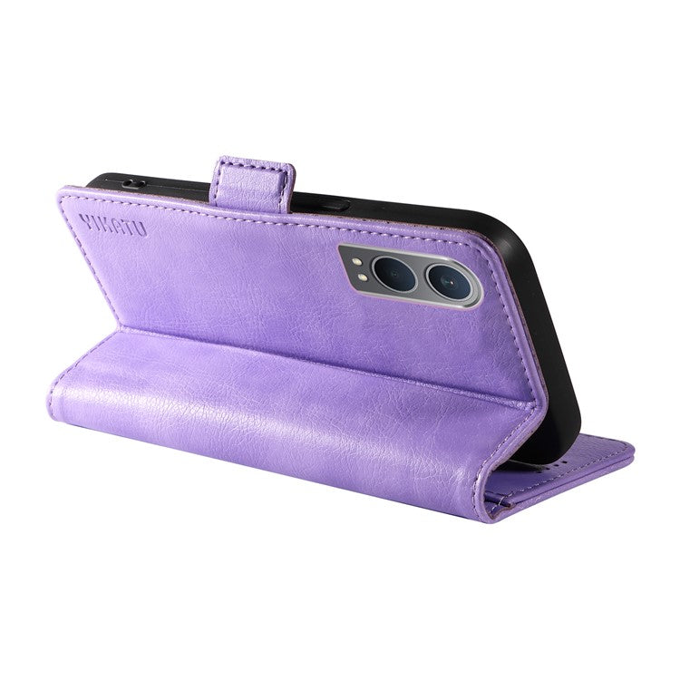 YIKATU YK-007 For OnePlus Nord CE4 Lite 5G / Oppo K12x 5G (China) Wallet Case Litchi Grain Leather Phone Protective Cover - Purple