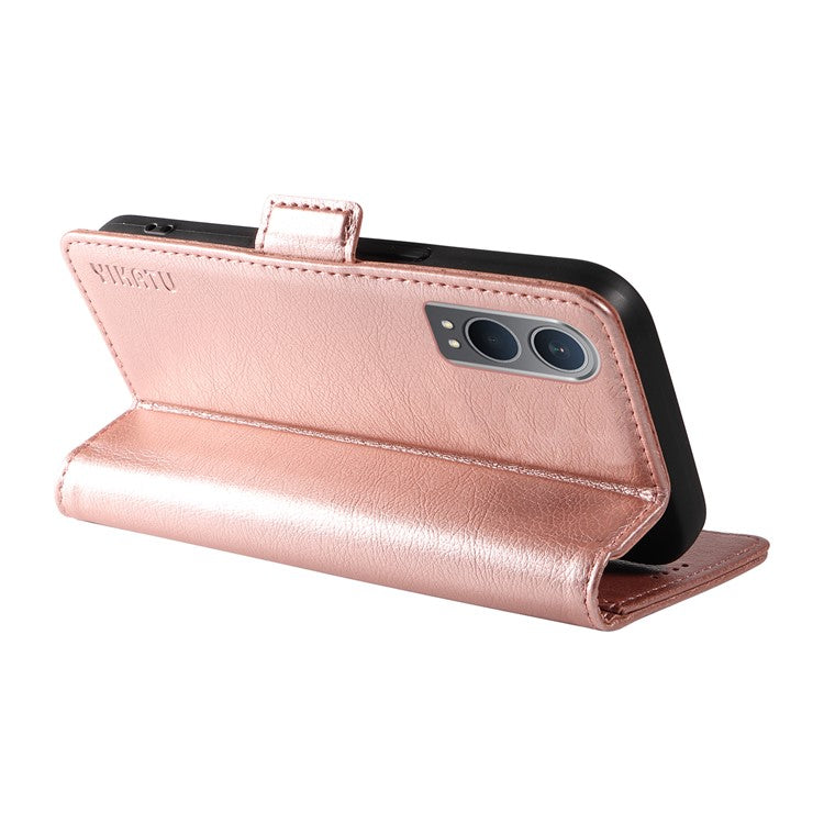 YIKATU YK-007 For OnePlus Nord CE4 Lite 5G / Oppo K12x 5G (China) Wallet Case Litchi Grain Leather Phone Protective Cover - Rose Gold