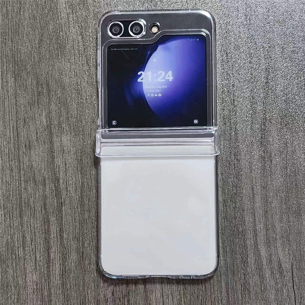 For Samsung Galaxy Z Flip7 FE 5G / Z Flip6 5G Transparent Case Hinge Protection Ultra-Thin Hard PC Phone Cover