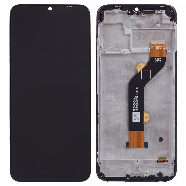 For TECNO Spark 8C 4G KG5k, KG5j Grade C LCD Screen and Digitizer Assembly + Frame Replacement Part (Without Logo)