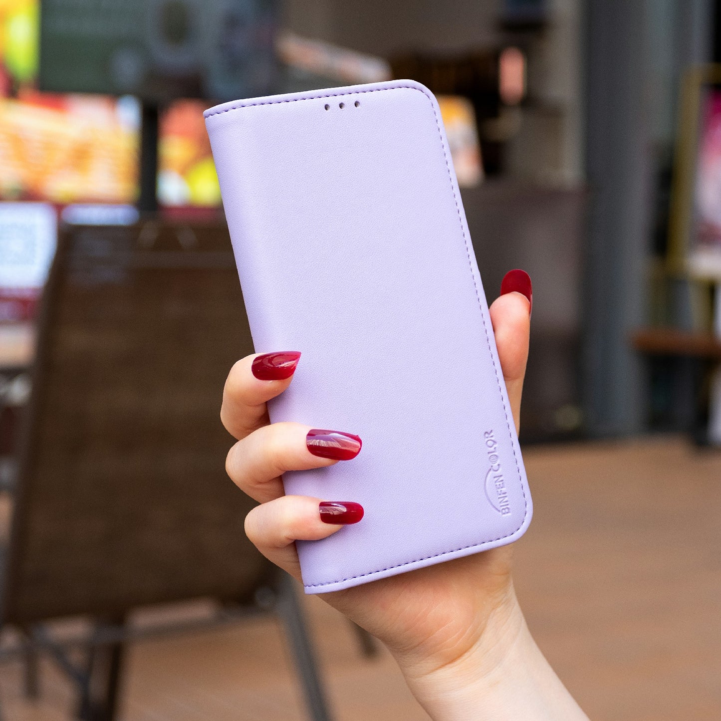 BINFEN COLOR BF31 For Samsung Galaxy A06 Case PU Leather Flip Folio Phone Wallet Cover - Purple