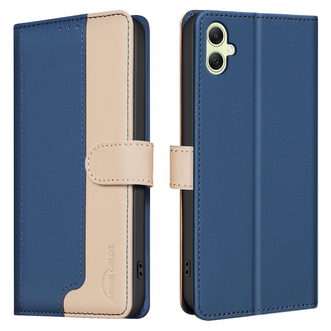 BINFEN COLOR BF33 for Samsung Galaxy A06 Case Phone Leather Cover RFID Blocking - Blue