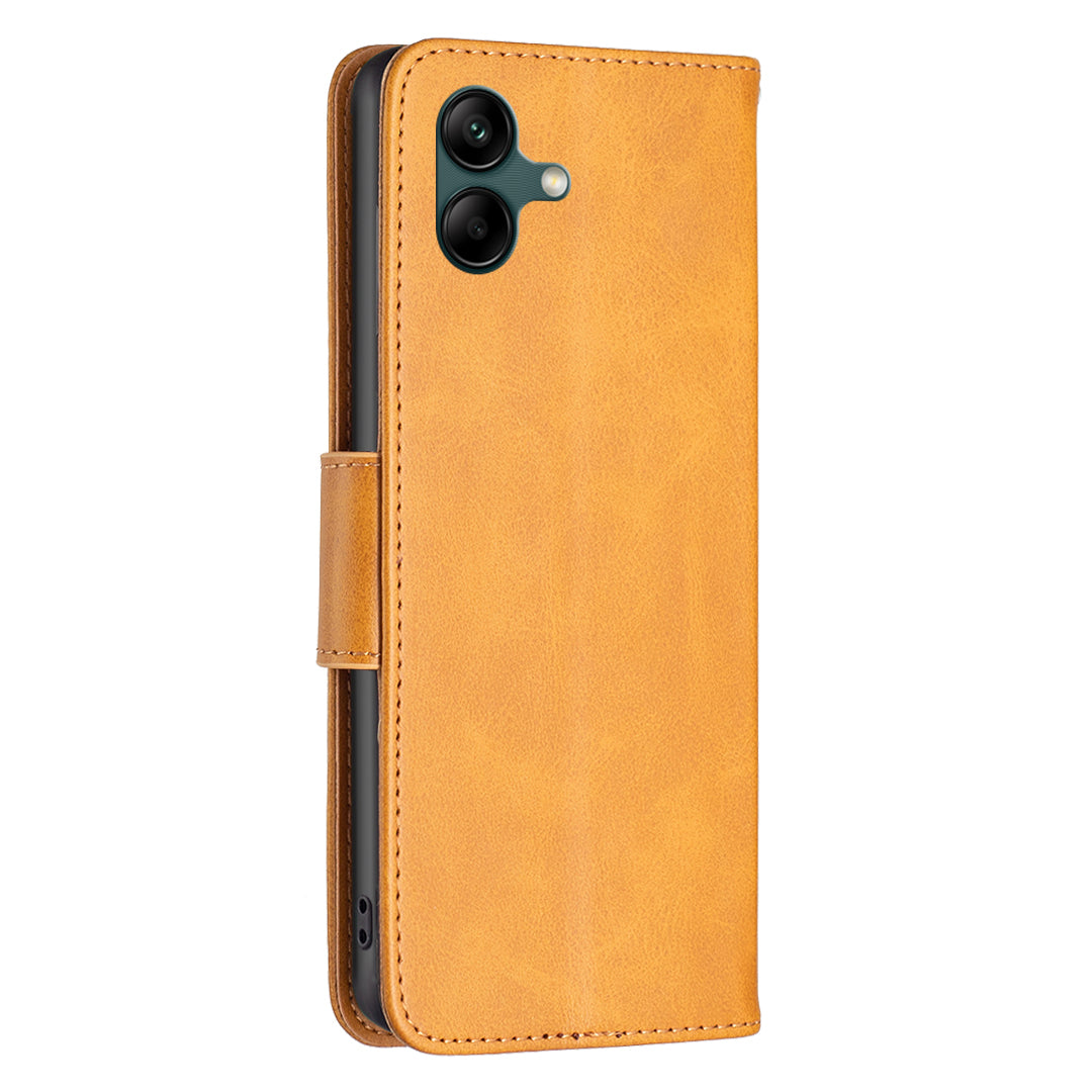 For Samsung Galaxy A06 Case Wallet Stand Folio Flip PU Leather Phone Cover - Yellow