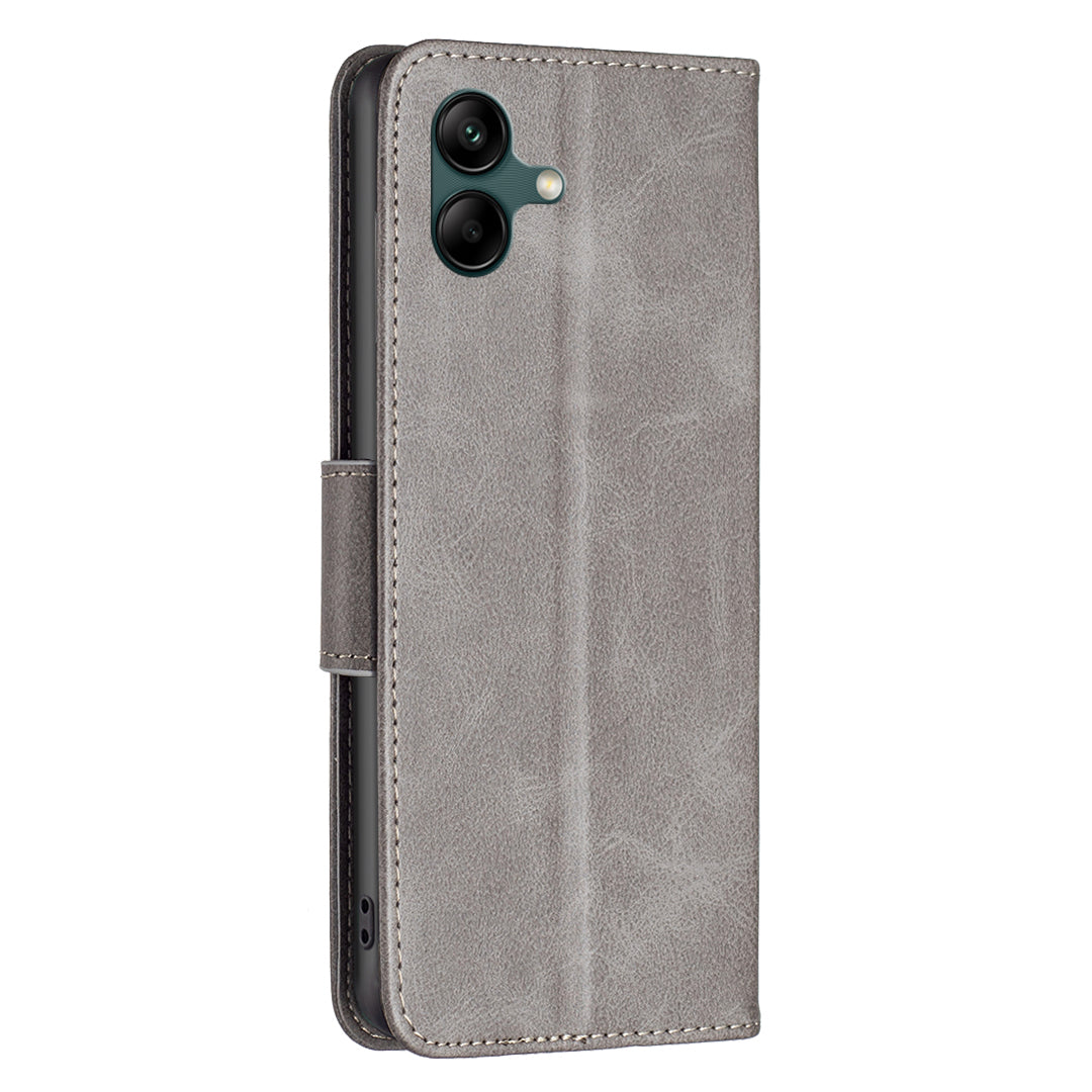For Samsung Galaxy A06 Case Wallet Stand Folio Flip PU Leather Phone Cover - Grey