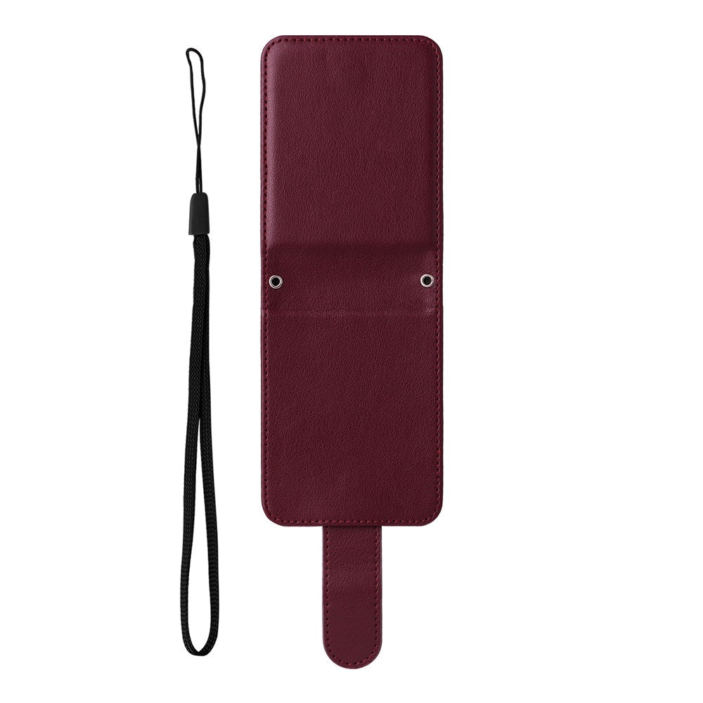For Samsung Galaxy Z Flip7 FE 5G / Z Flip6 5G Case PU Leather Card Holder Folding Phone Cover - Wine Red