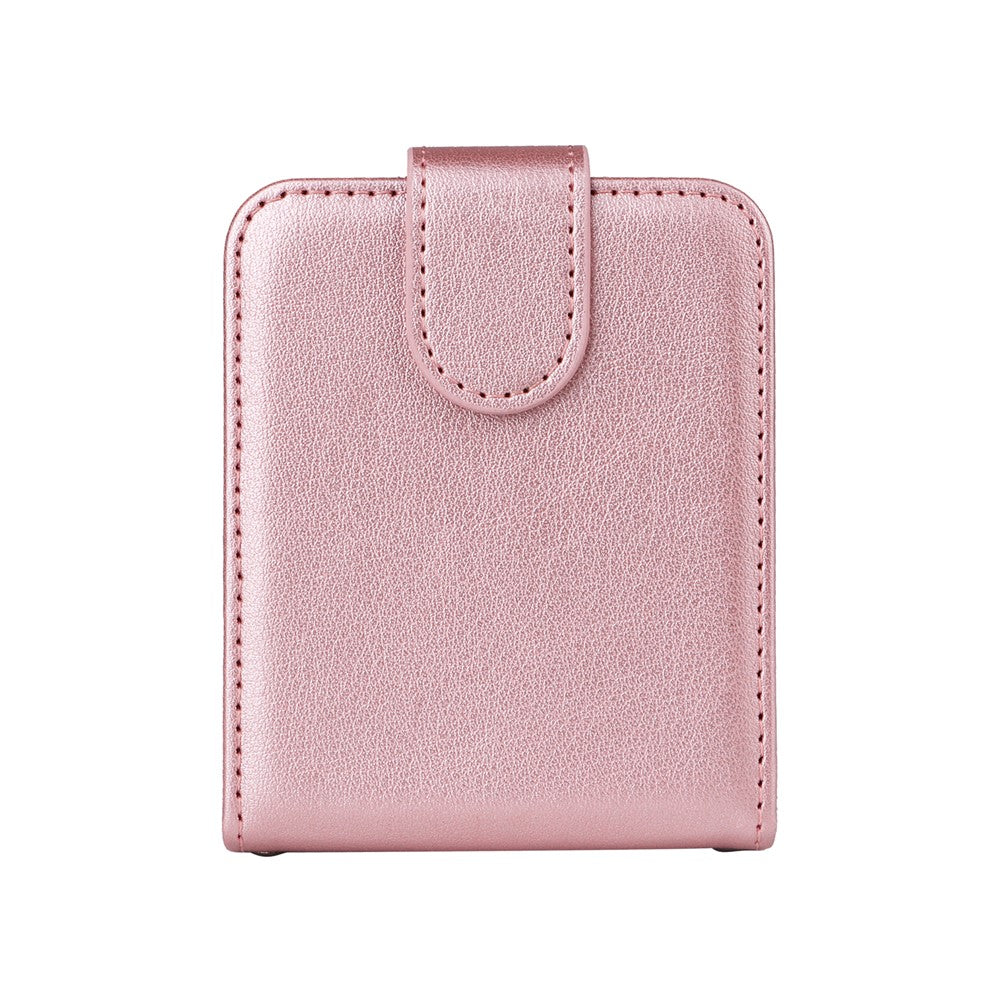 For Samsung Galaxy Z Flip7 FE 5G / Z Flip6 5G Case PU Leather Card Holder Folding Phone Cover - Rose Gold