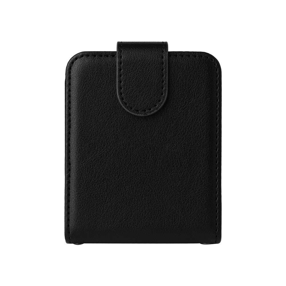 For Samsung Galaxy Z Flip7 FE 5G / Z Flip6 5G Case PU Leather Card Holder Folding Phone Cover - Black