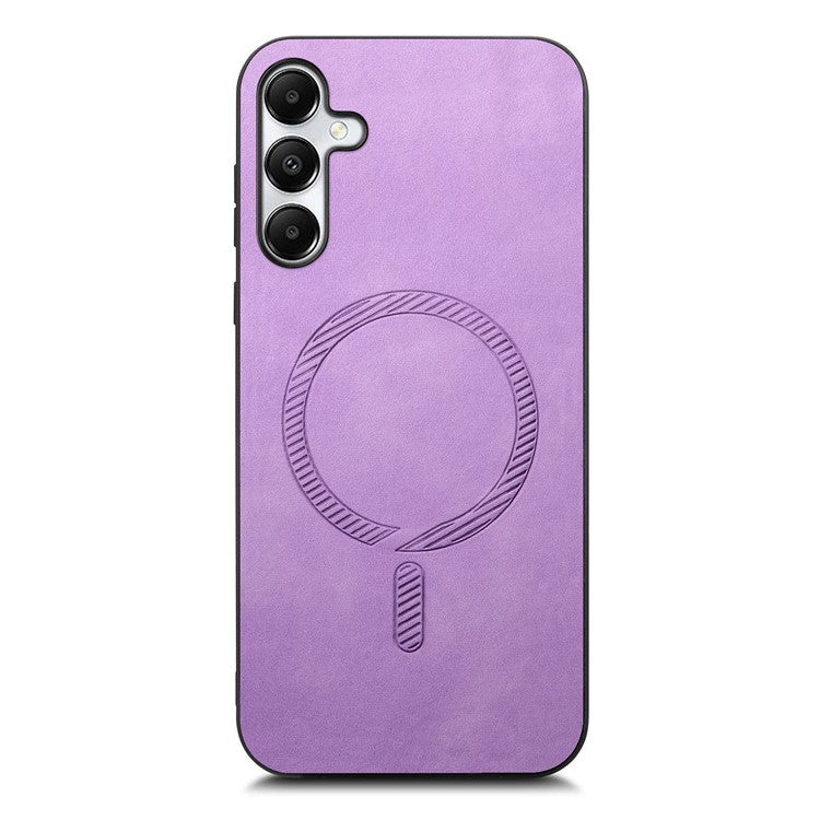 For Samsung Galaxy A05s 4G Leather Back Case Compatible with MagSafe Skin-touch Phone Cover - Purple