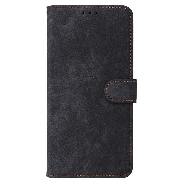 For Samsung Galaxy M35 5G Case with Strap RFID Blocking Leather Flip Phone Cover - Black