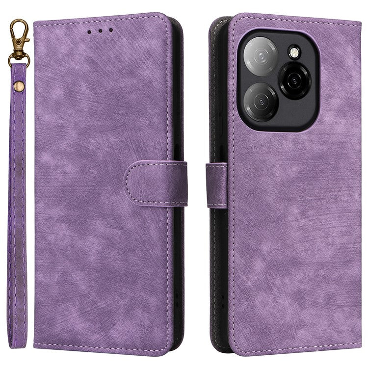 For TECNO Spark 20 Pro 5G / KJ8 Case RFID Blocking PU Leather Wallet Phone Cover - Purple