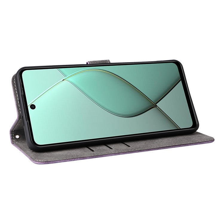 For TECNO Spark 20 Pro 5G / KJ8 Case RFID Blocking PU Leather Wallet Phone Cover - Purple