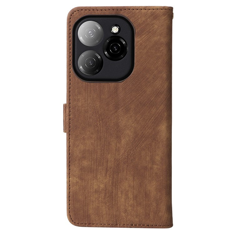 For TECNO Spark 20 Pro 5G / KJ8 Case RFID Blocking PU Leather Wallet Phone Cover - Brown
