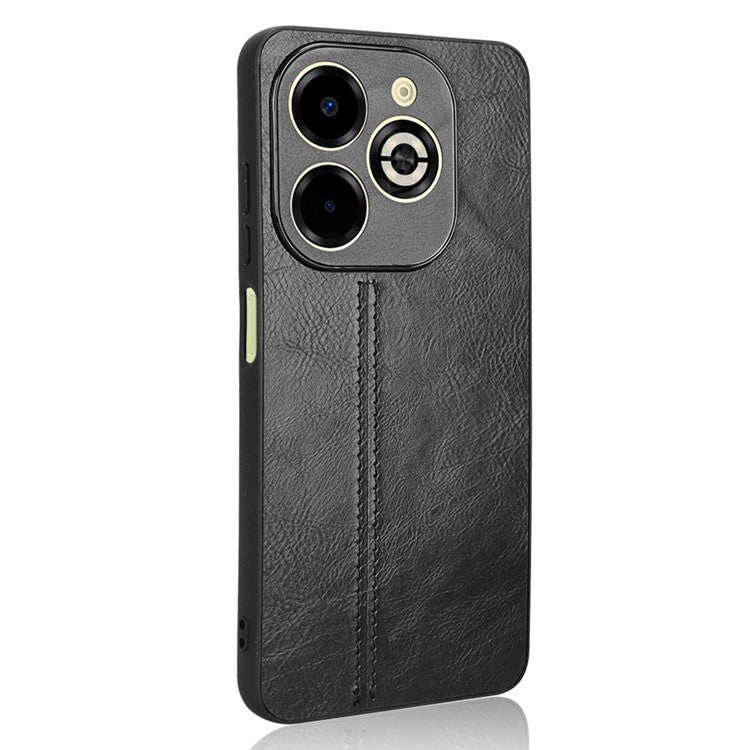 For Infinix Smart 8 Plus / 8 Pro 4G Case Stitching Line PU Leather+PC+TPU Phone Cover - Black